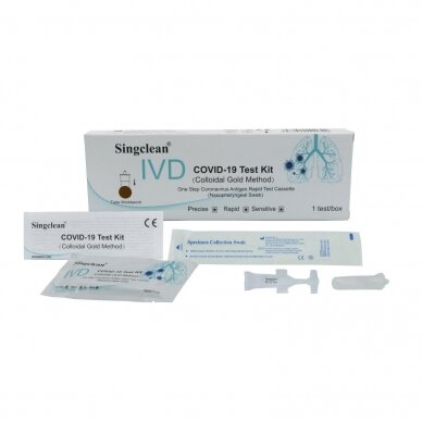 COVID-19 antigeno greitojo nustatymo nosiaryklės testas, 1 vnt